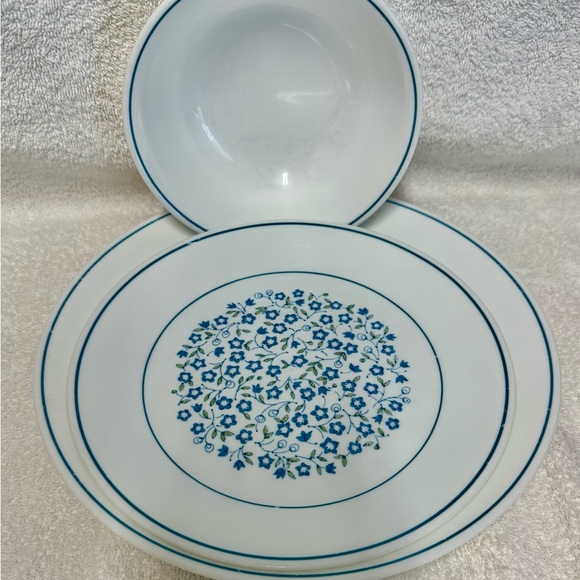 Vintage Corelle Blue Heather 3 pcs- Dinner plate-Salad Plate -Cereal bowl - Picture 2 of 6